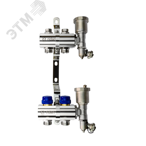 Изображение товара Коллекторная группа FHF-2R set 2 контура 1'x3/4' c воздухоотводчиками и кронштейнами (шт)