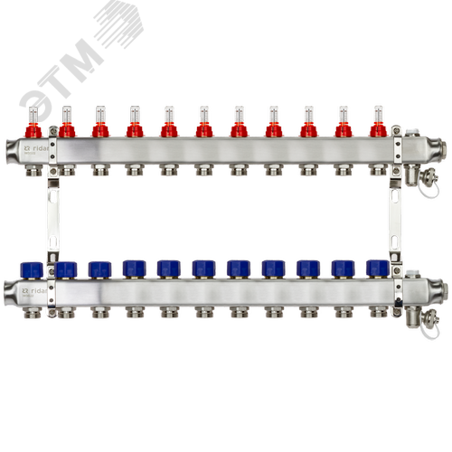 Изображение товара Коллекторная группа SSM-11RF set 11 контуров 1'X3/4' с расходомерами и кронштейнами (шт)