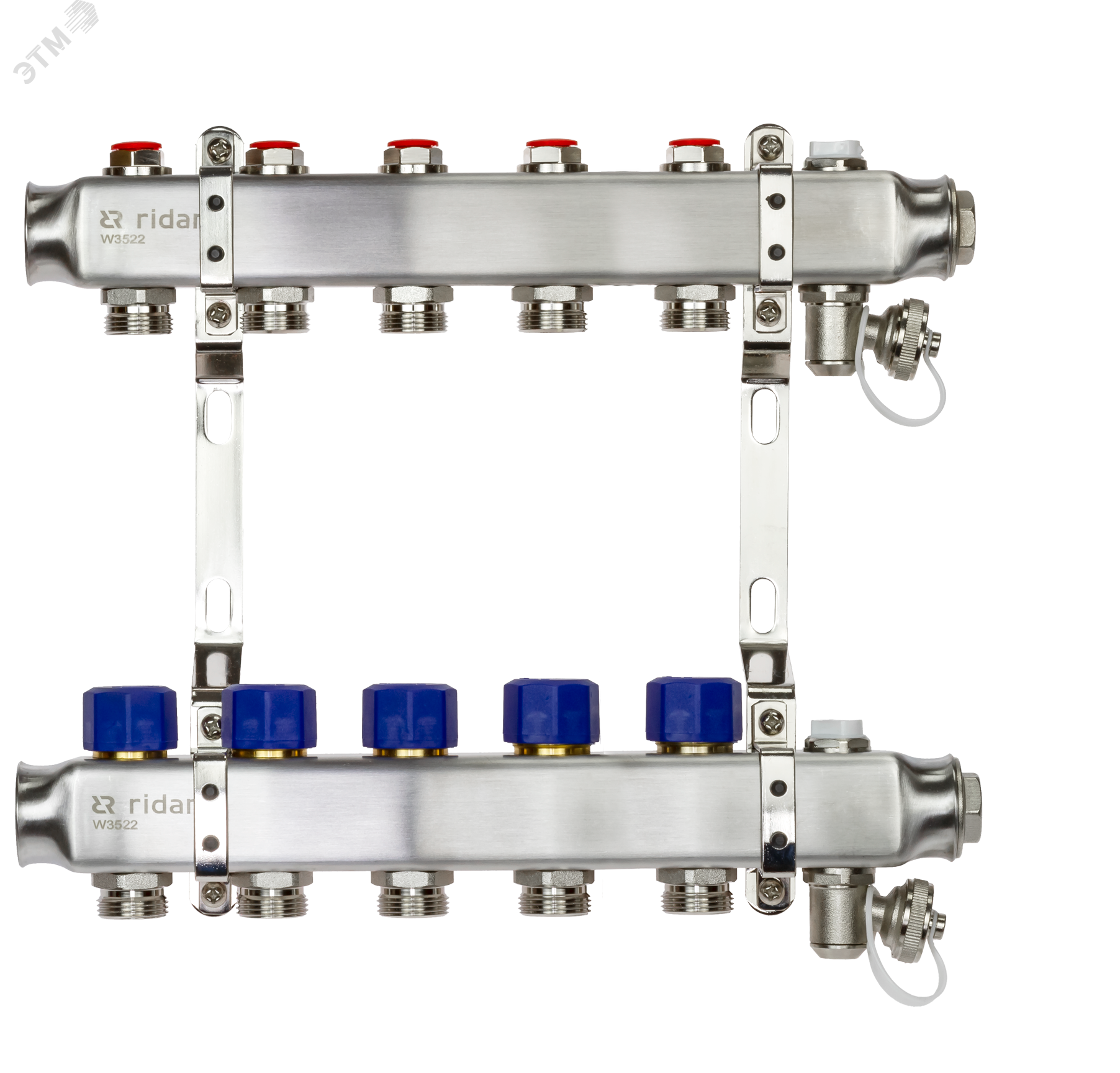 Изображение товара Коллекторная группа Ridan SSM-5R set 5 контуров 1''X3/4'' с термостатическими клапанами