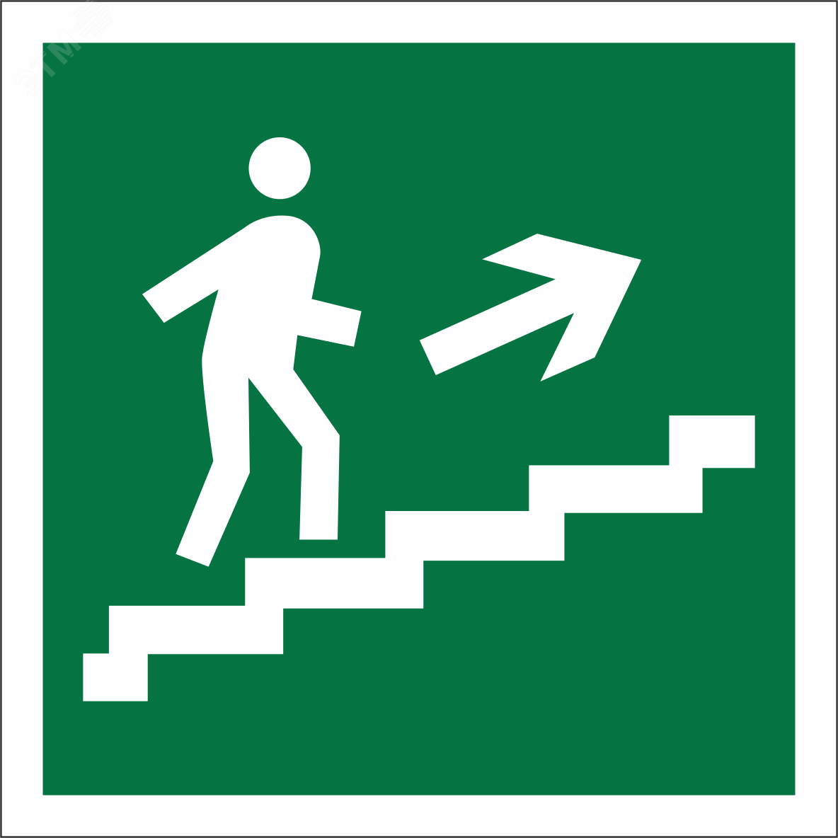 Изображение товара Знак безопасности BL-2020B.E15''Напр. к эвакуац. выходу по лестн. вверх (прав.)'' (шт)