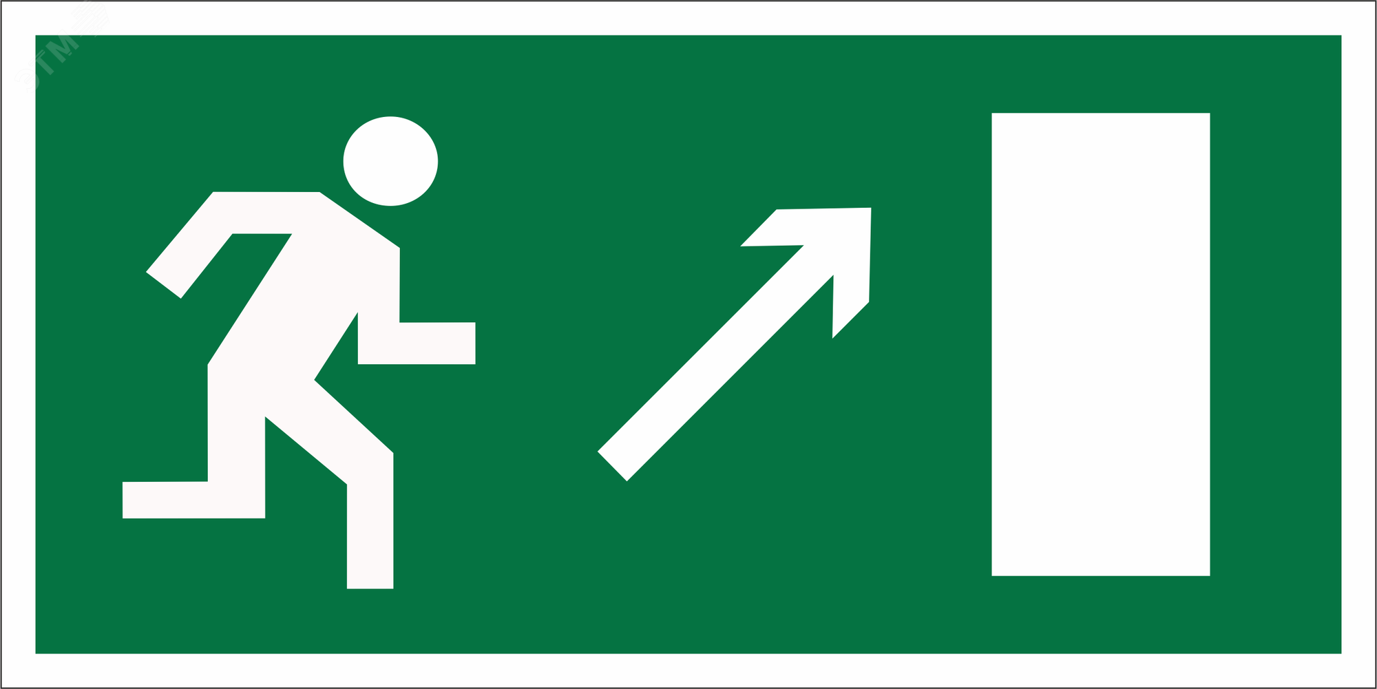 Изображение товара Знак безопасности BL-3015.E05''Напр. к эвакуационному выходу направо вверх'' (шт)