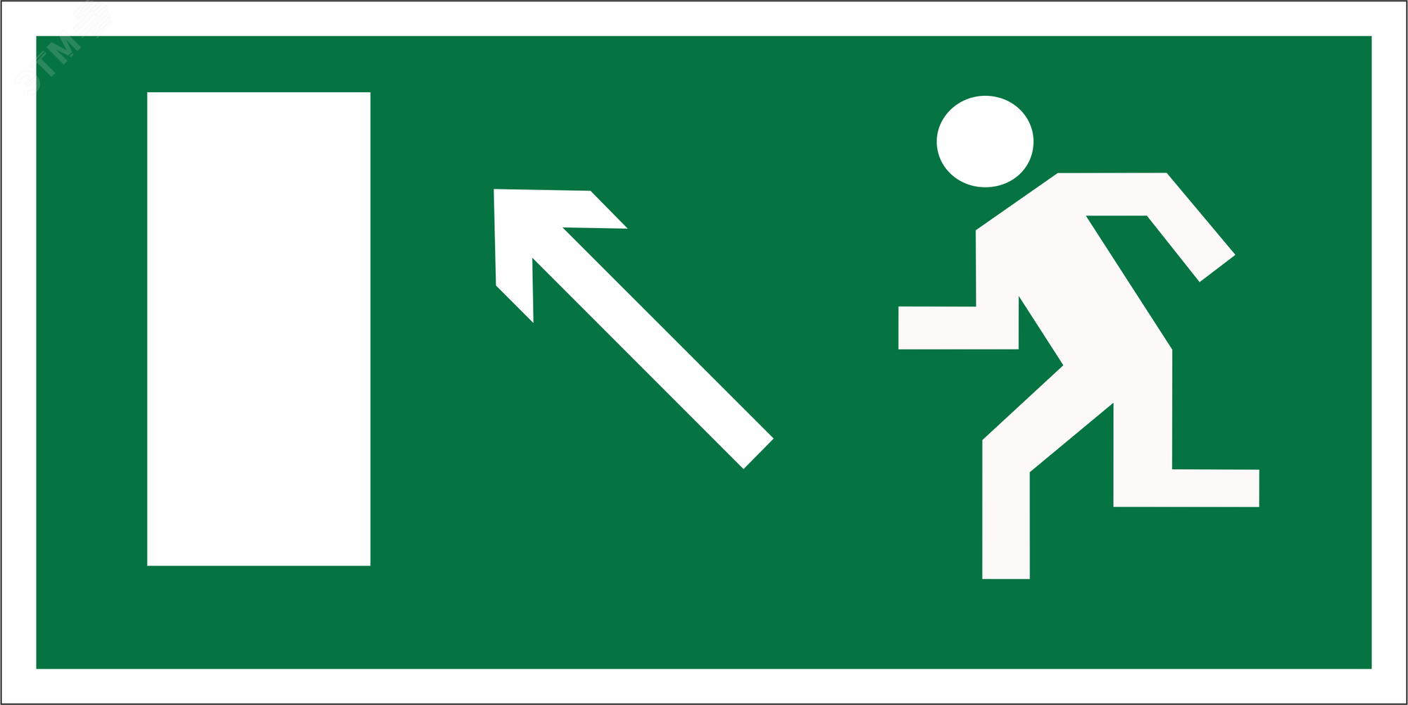 Изображение товара Знак безопасности NPU-2010.E06''Напр. к эвакуационному выходу налево вверх'' (шт)