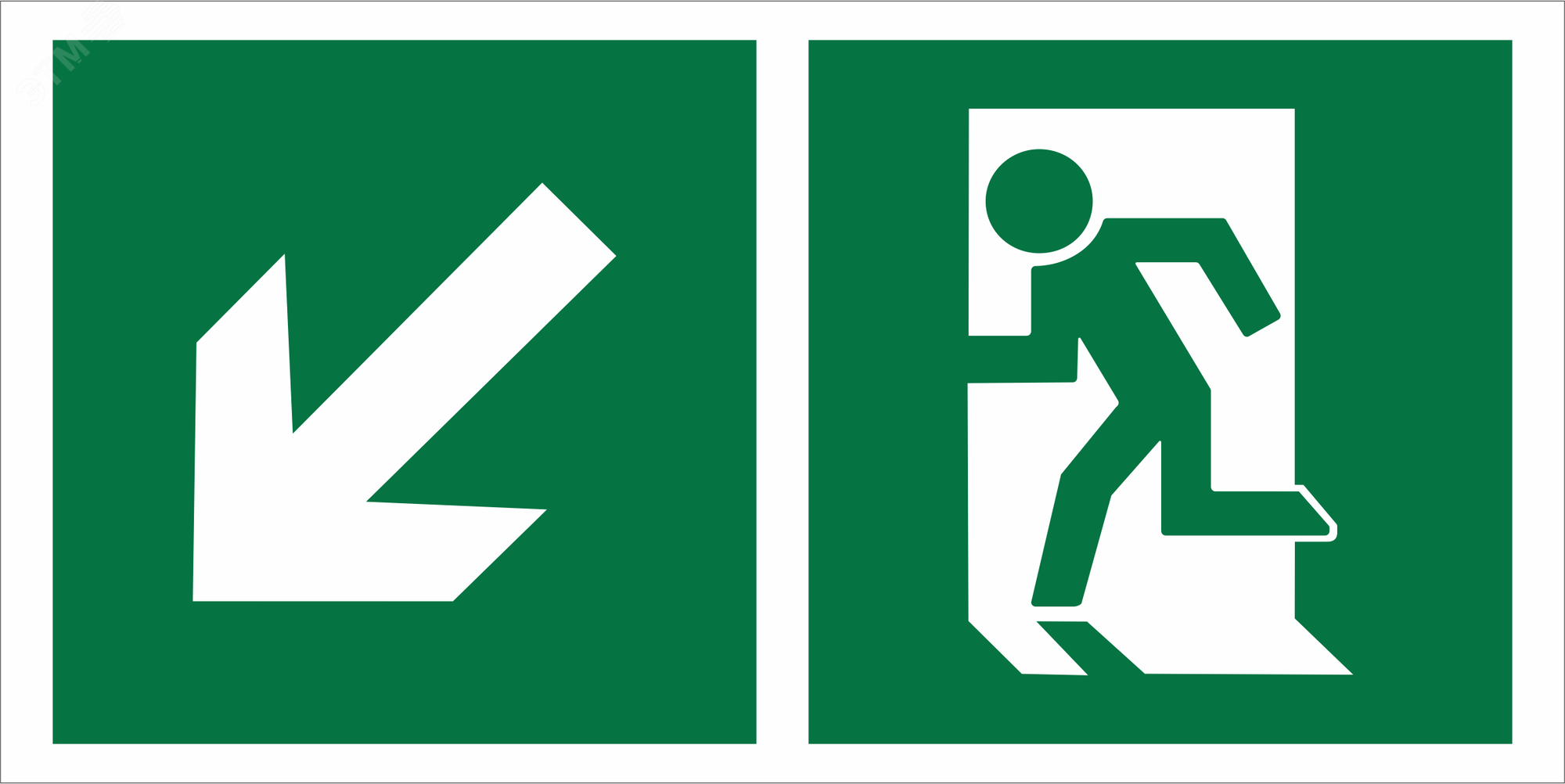 Изображение товара Знак безопасности BL-3517 E33 Напр к эвакуационному выходу налево вниз светорассеивающий