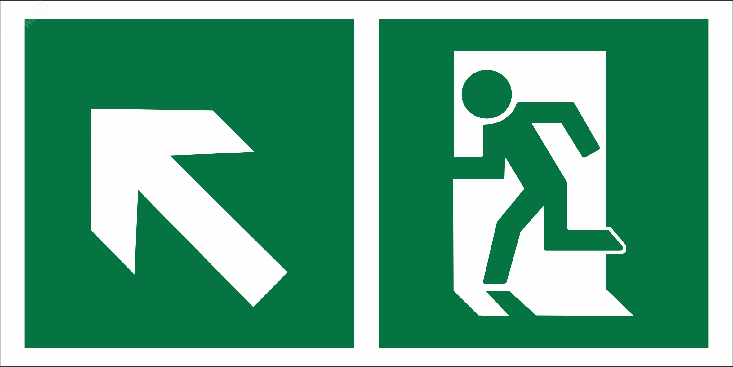 Изображение товара Знак безопасности BL-3015B.E34 Напр. к эвакуационному выходу налево вверх