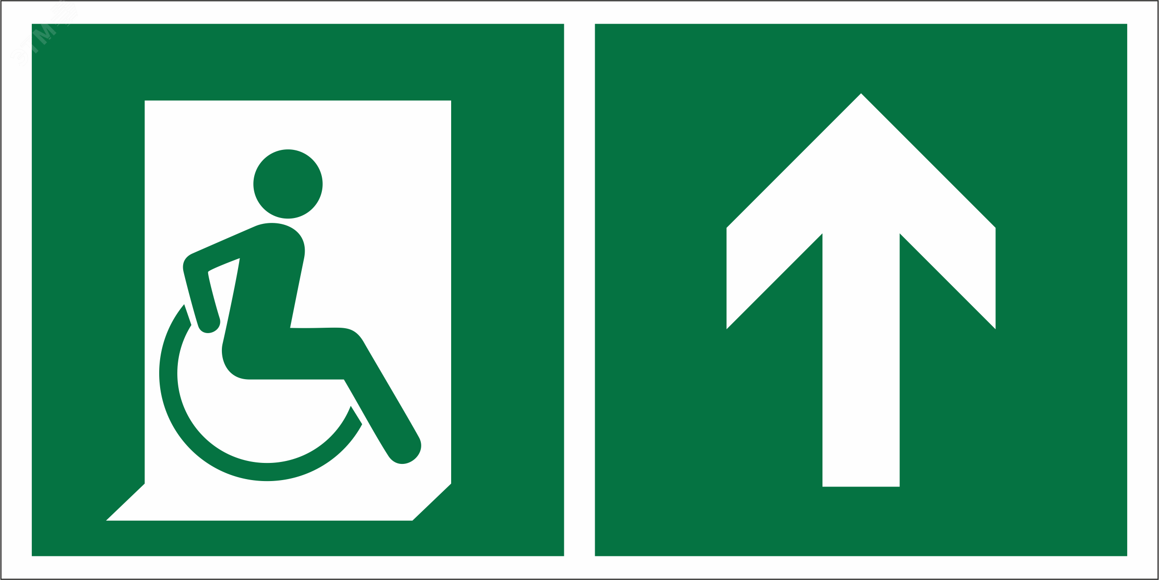 Изображение товара Знак безопасности BL-3015B Направление движения к эвакуационному выходу световой