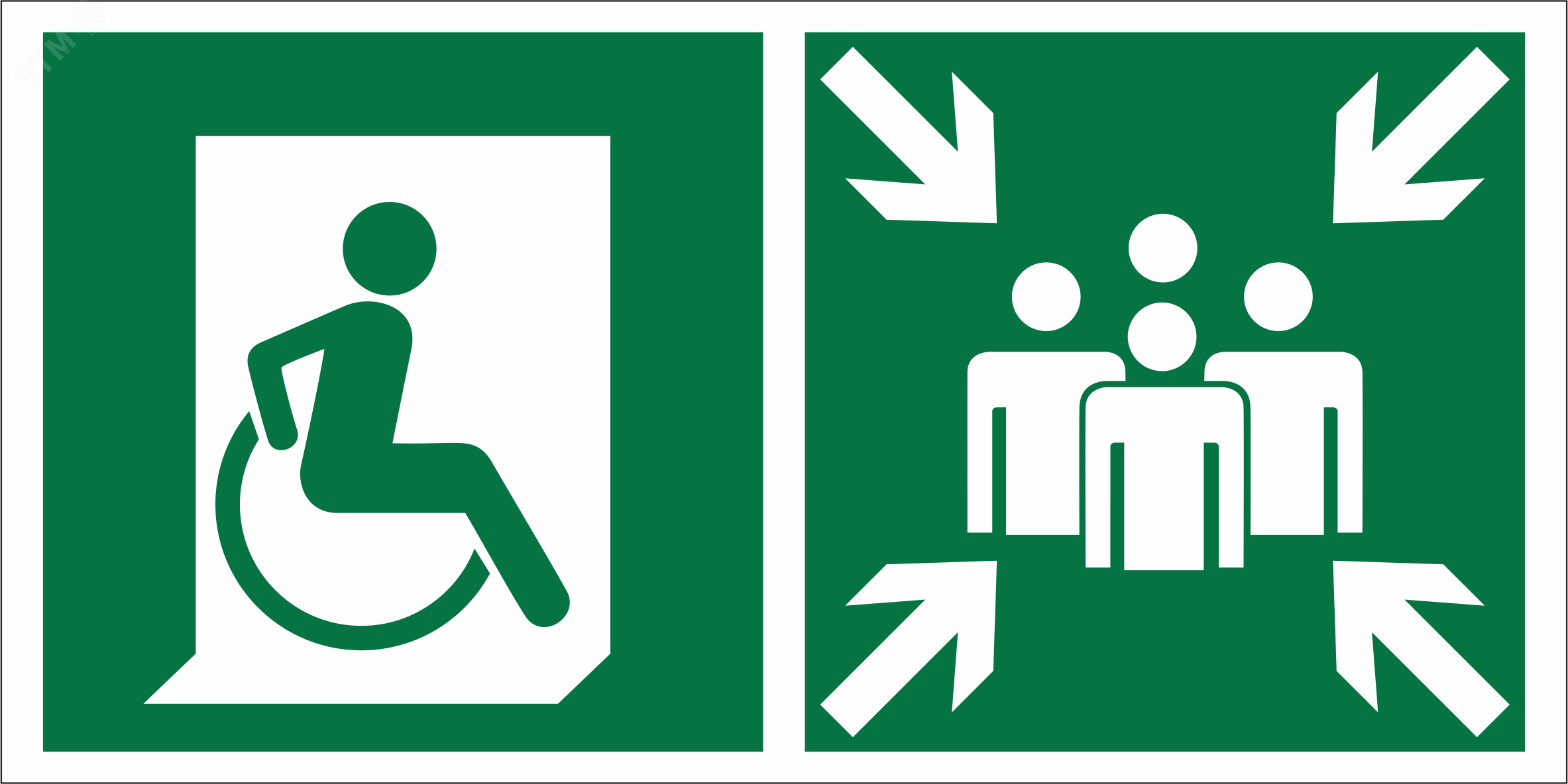 Изображение товара Знак безопасности BL-3015B.E74 для пункта сбора МГН на световых приборах