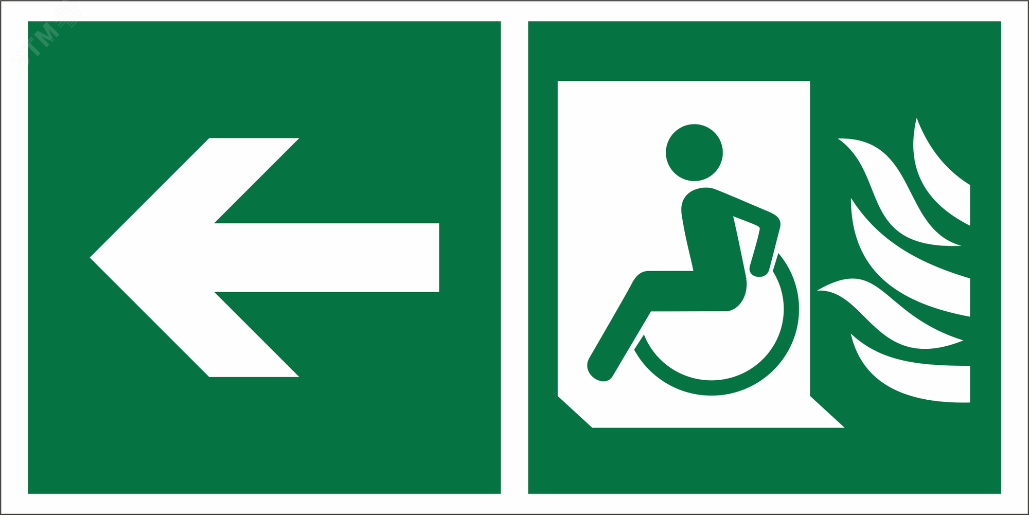 Изображение товара Знак безопасности BL-3015B.E86 эвакуационный для инвалидов с подсветкой 300х150 мм