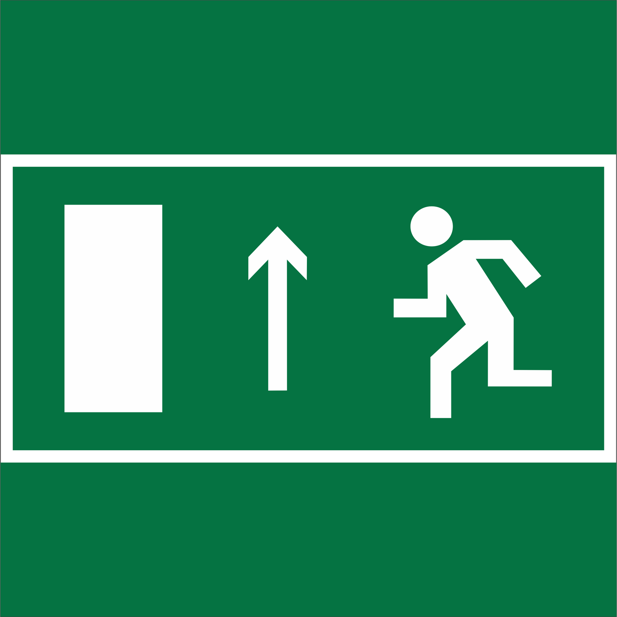 Знак безопасности NPU-2424.E12''Напр. к эвакуационному выходу прямо (лев.)''