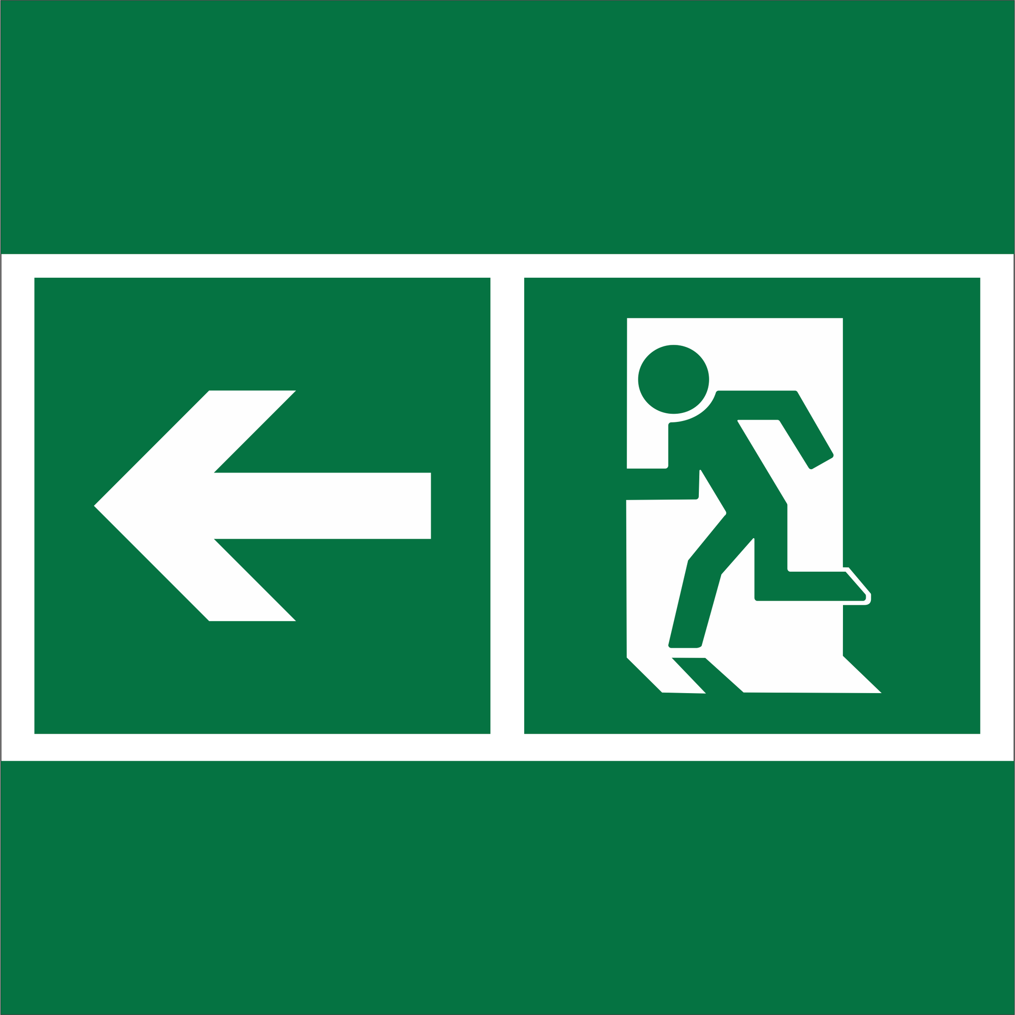 Знак безопасности NPU-2424.E32''Напр. к эвакуационному выходу налево''