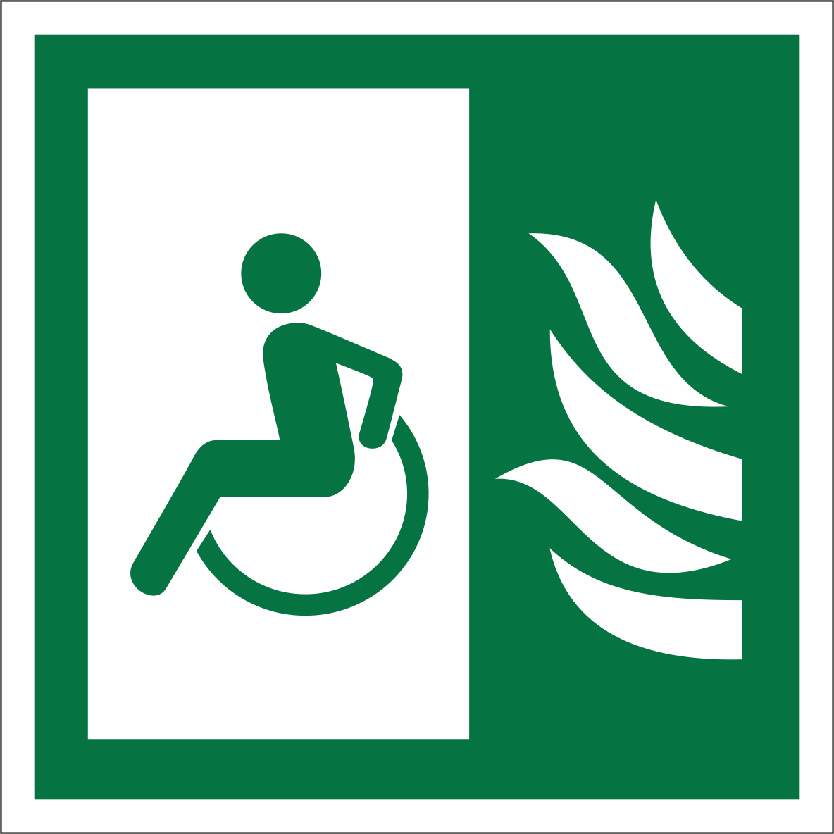 Знак безопасности BL-2020B.E80''Безопасная зона для инвалидов''