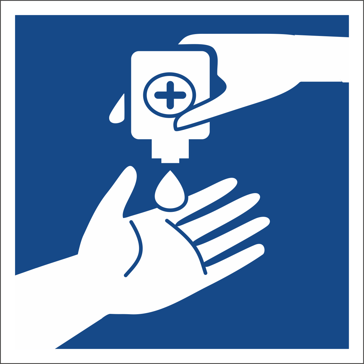 Знак безопасности NPU-1818.EC11''Обработка рук антисептиком''