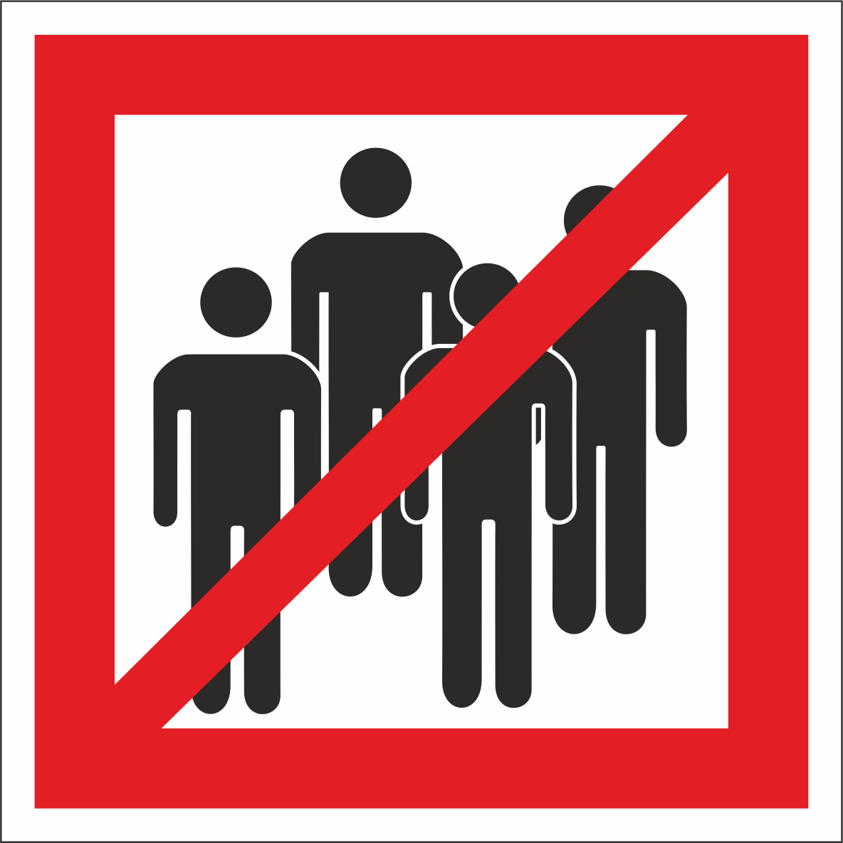 Знак безопасности NPU-1818.EC14''Сбор людей запрещён''