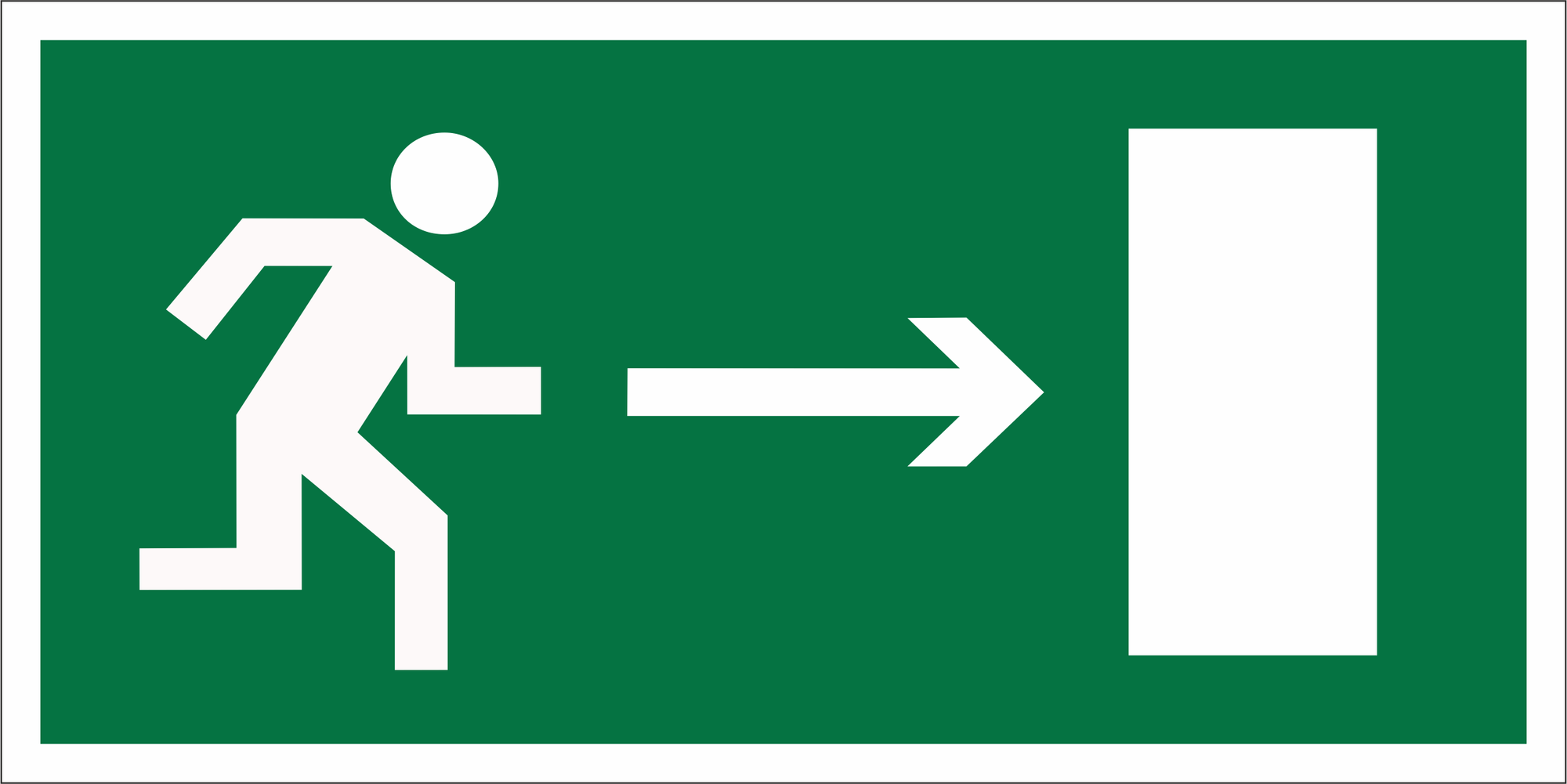 Знак безопасности NPU-1510.E03''Напр. к эвакуационному выходу направо''