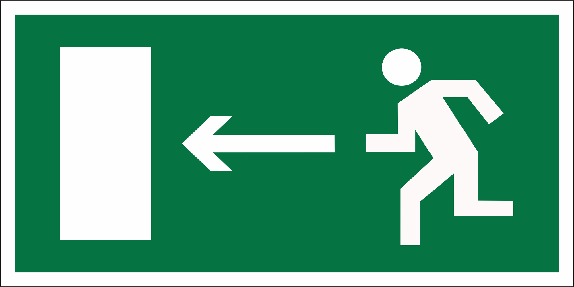 Знак безопасности BL-2010B.E04''Напр. к эвакуационному выходу налево''