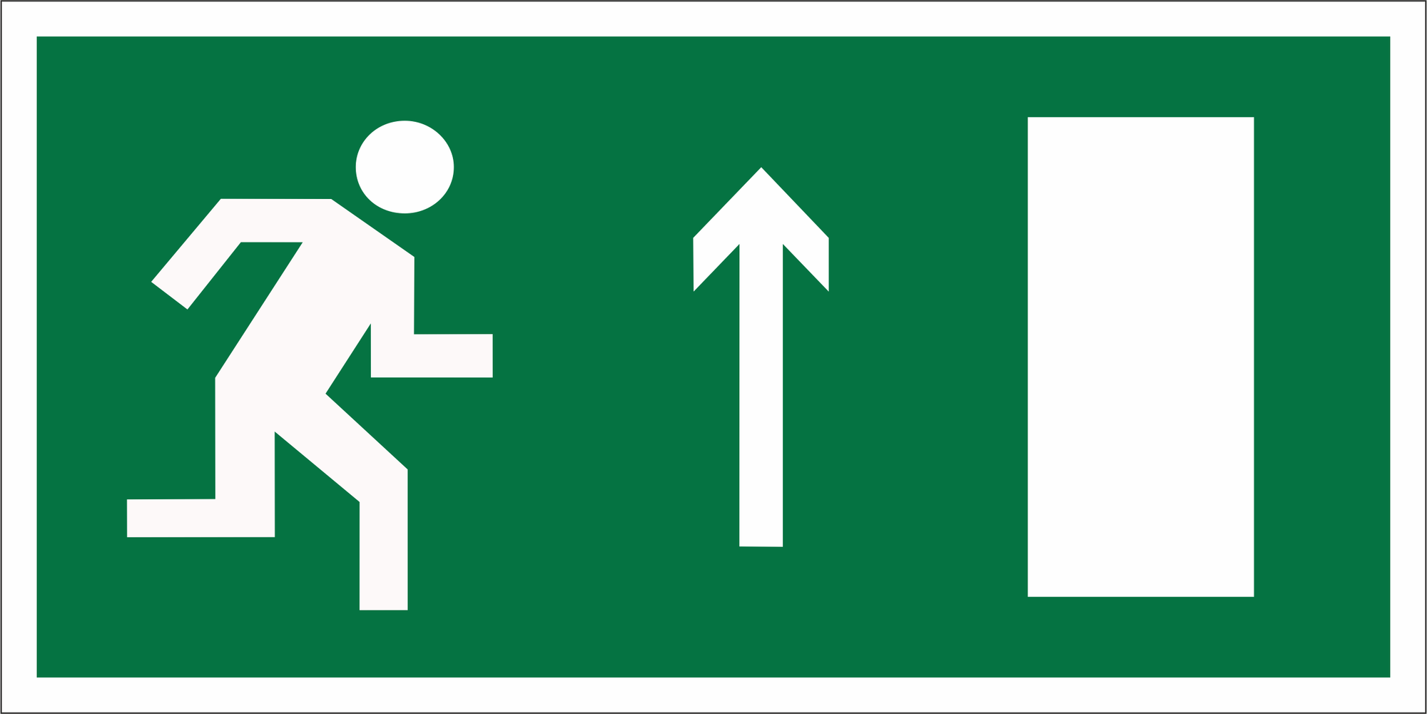 Знак безопасности NPU-6030.E11''Напр. к эвакуационному выходу прямо (прав.)''