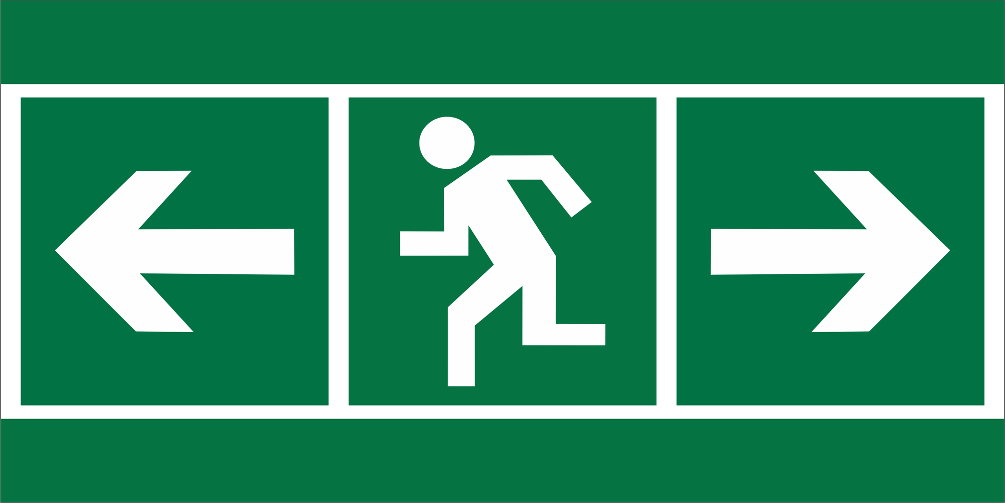 Знак безопасности BL-3517.E118''Напр. к эв. вых. лев.\Напр. к эв. вых. прав.''