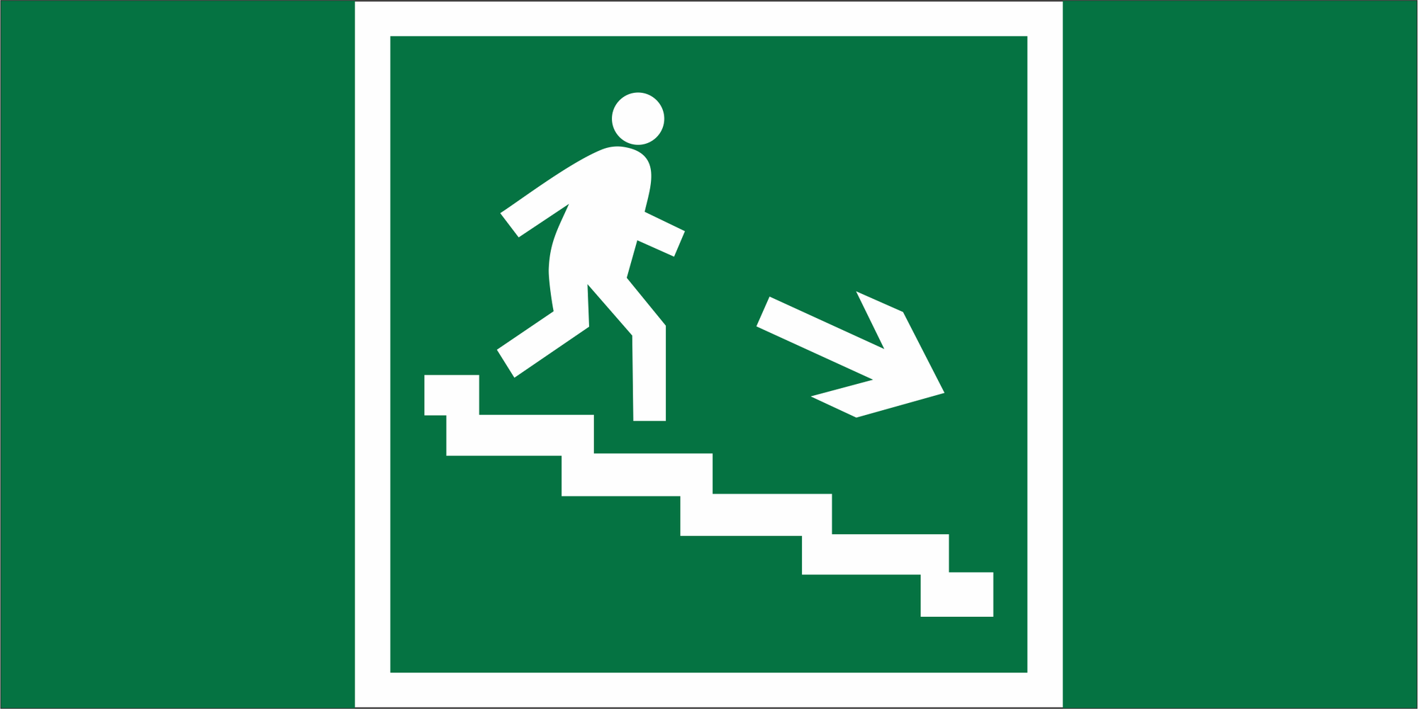 Знак безопасности NPU-7035.E13''Напр. к эвакуац. выходу по лестн. вниз (прав.)''