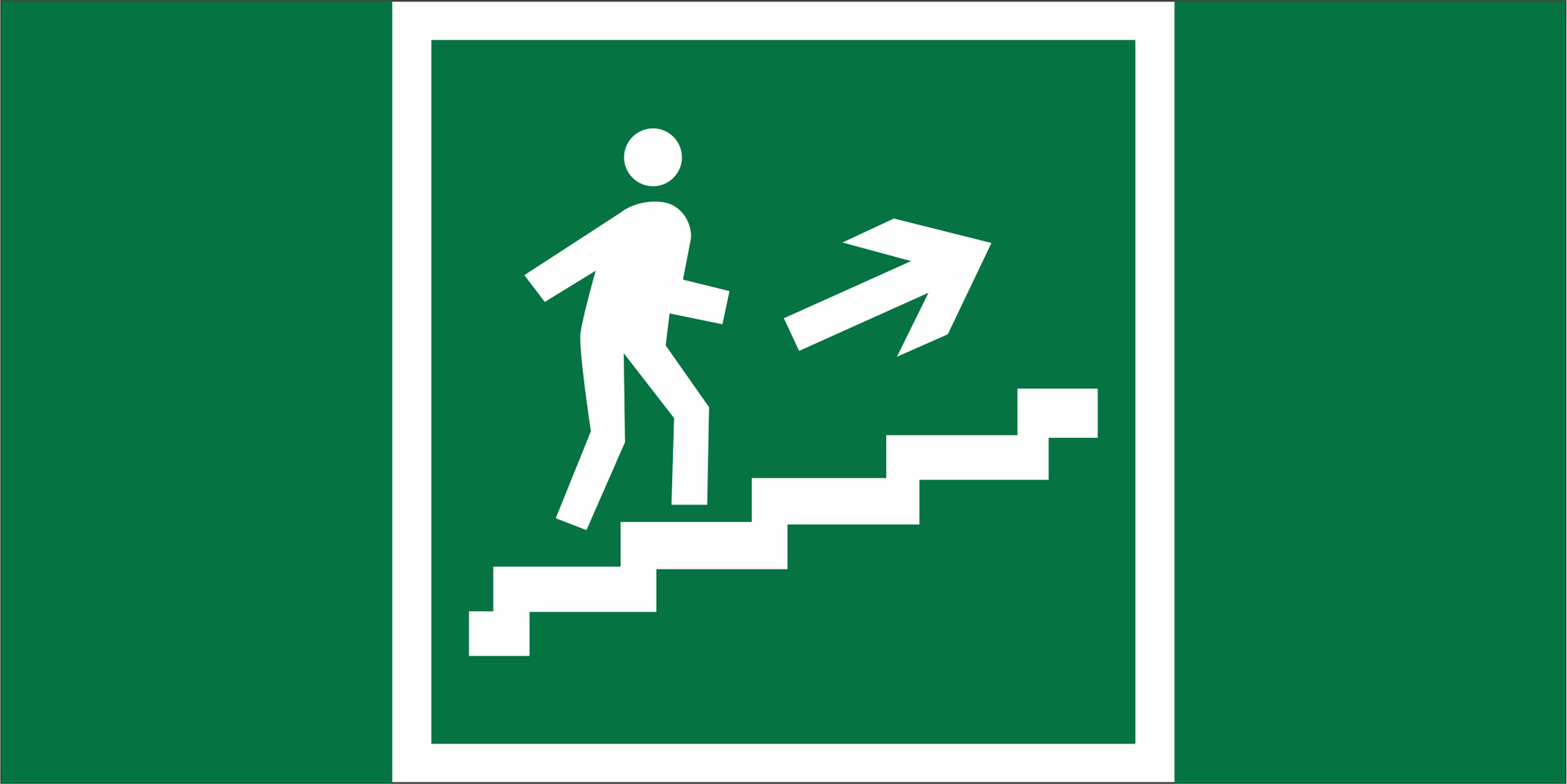 Знак безопасности BL-3517.E15''Напр. к эвакуац. выходу по лестн. вверх (прав.)''