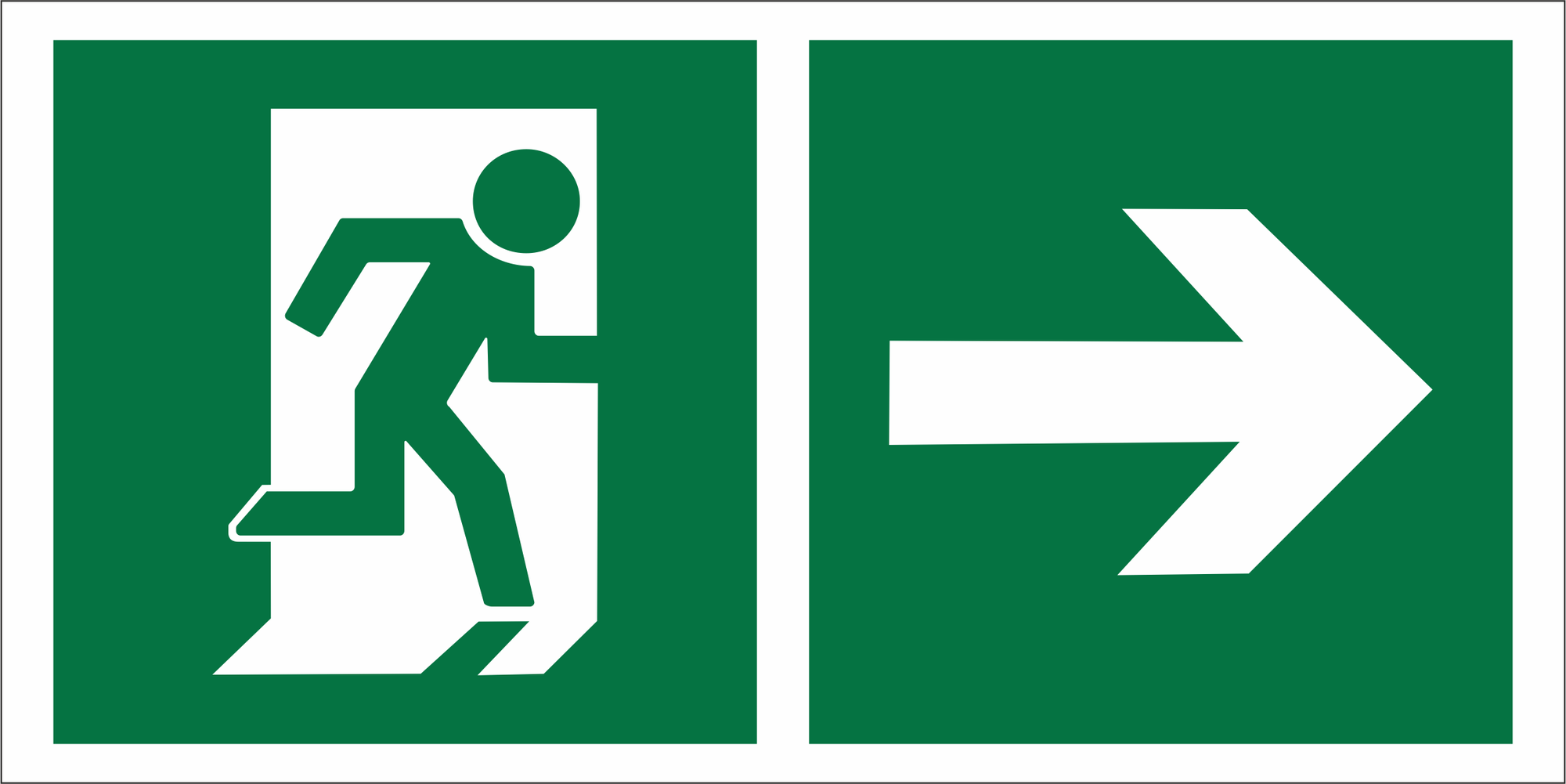 Знак безопасности NPU-6030.E35''Напр. к эвакуационному выходу направо''