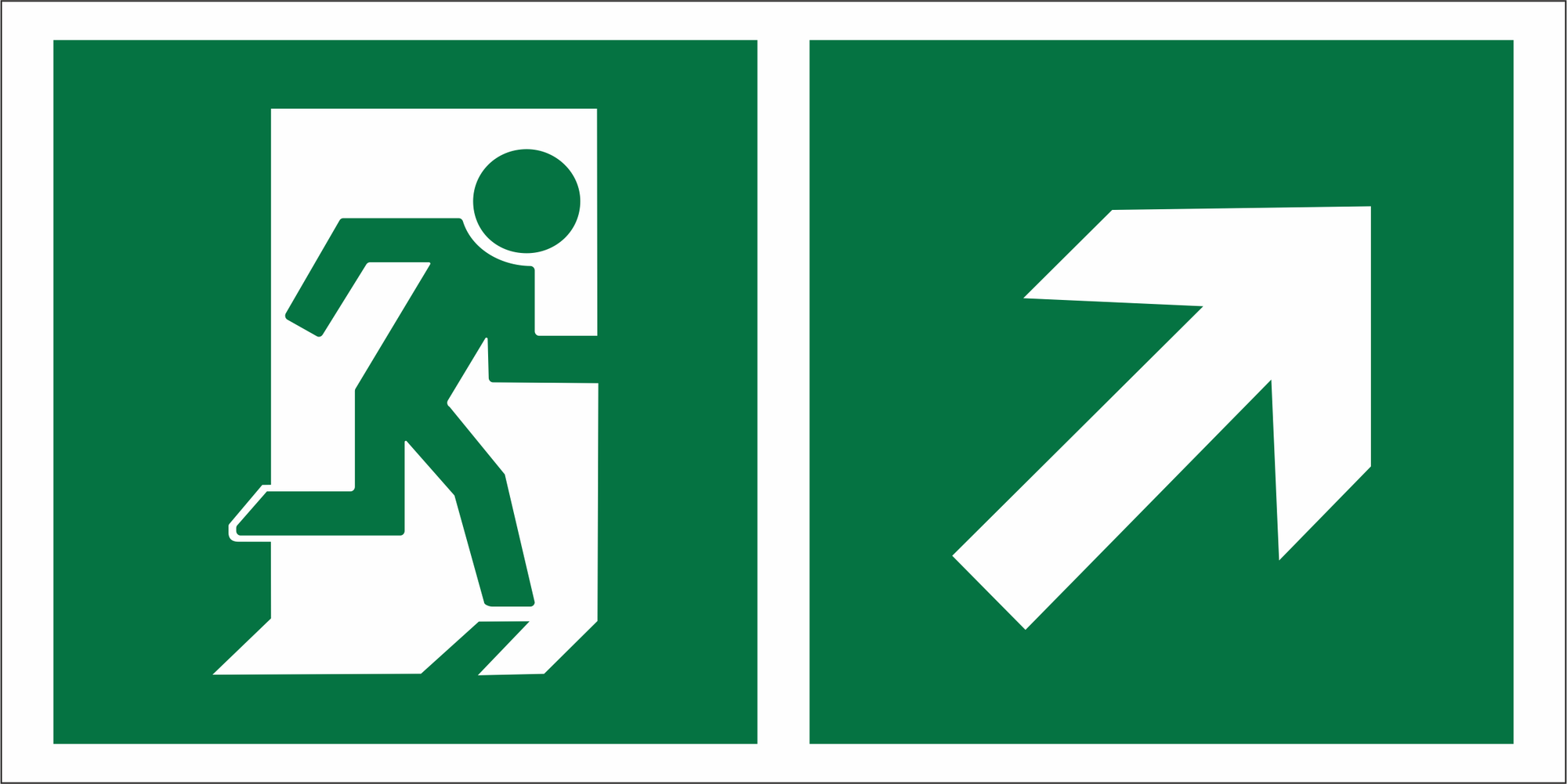 Знак безопасности BL-3015A.E37''Напр. к эвакуационному выходу направо вверх''