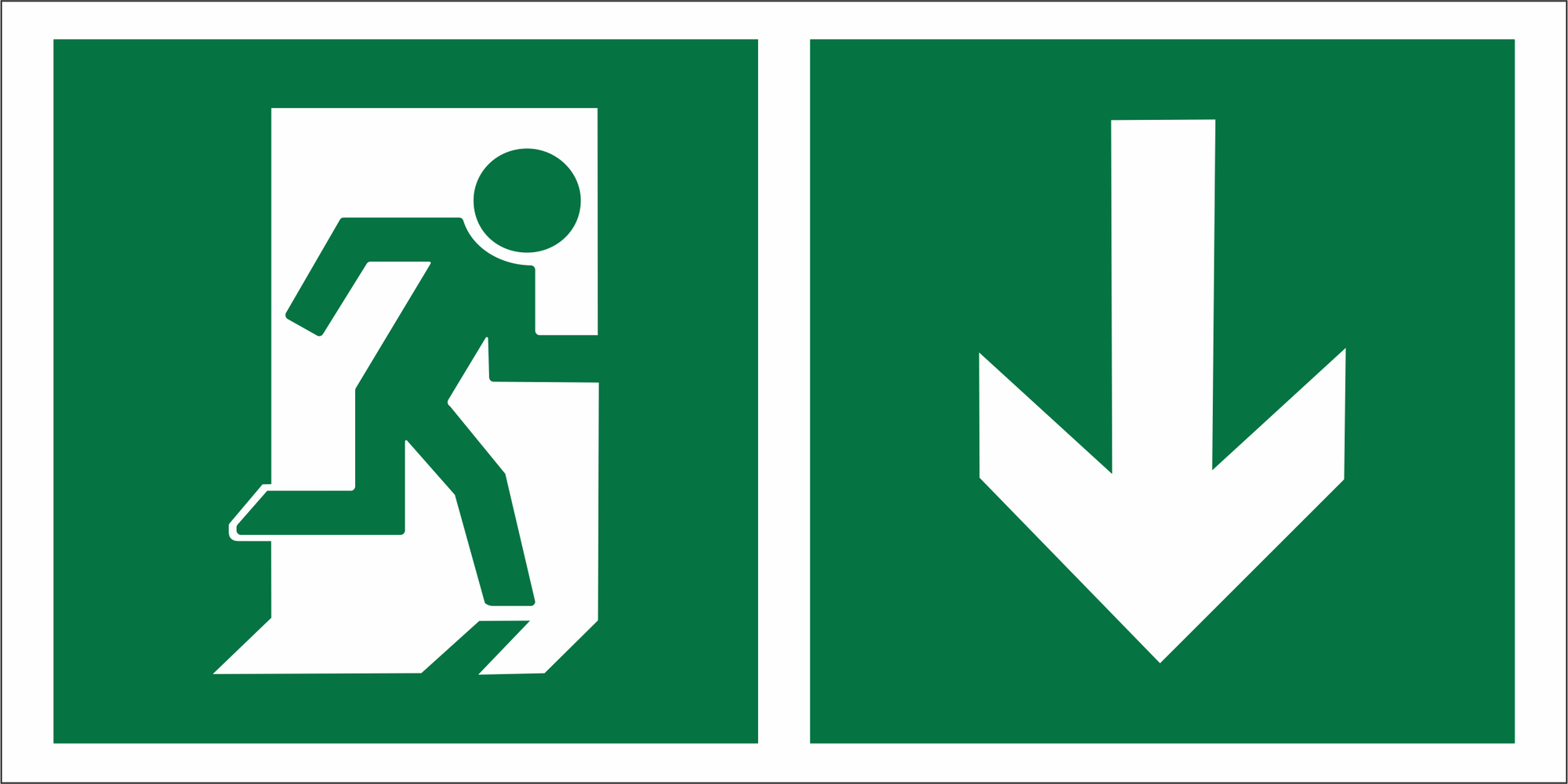 Знак безопасности BL-3015B.E39''Указ. двери эвакуац. выхода (прав.)''