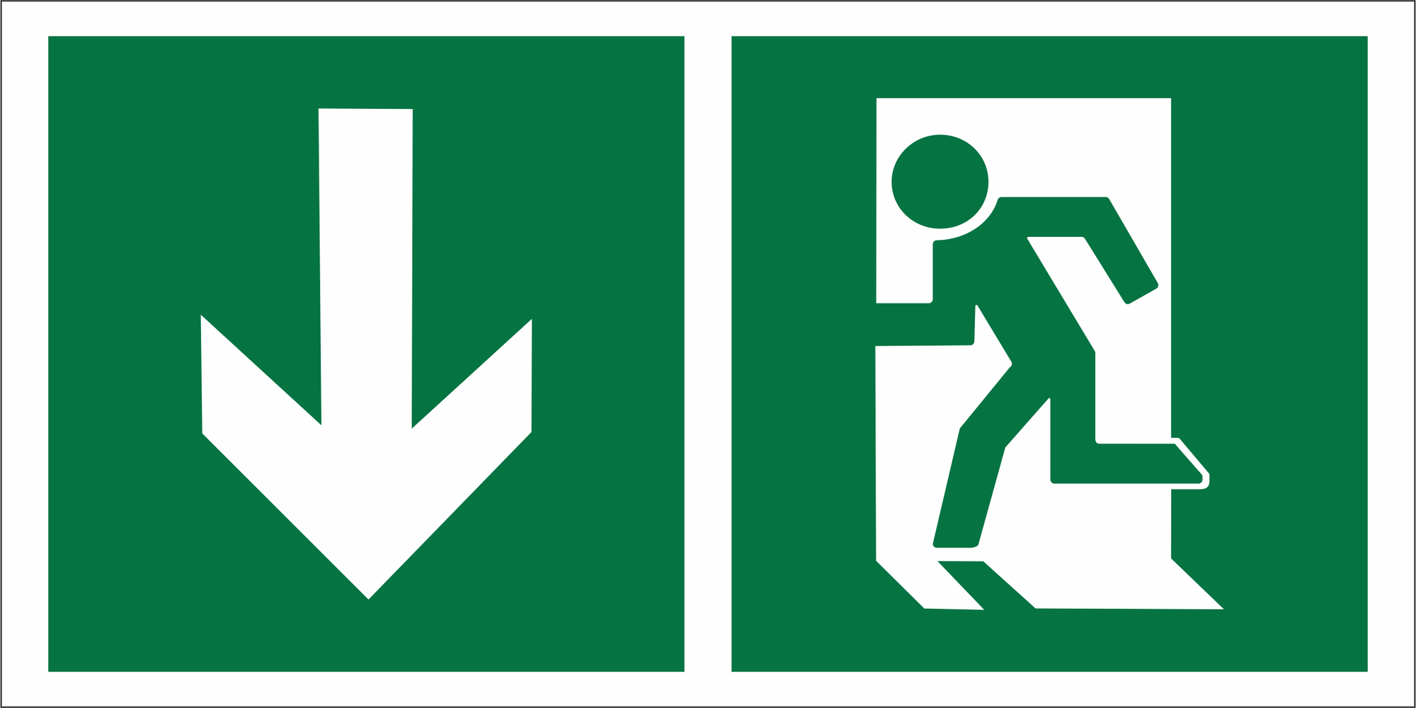 Знак безопасности NPU-3015.E40''Указ. двери эвакуац. выхода (левостор.)''