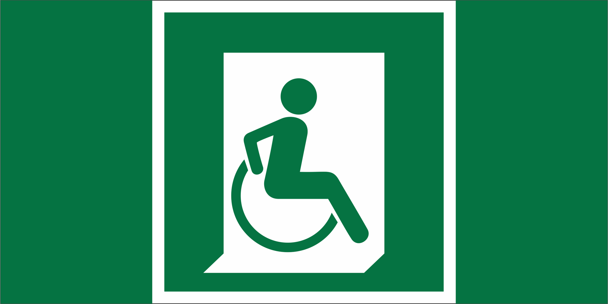 Знак безопасности BL-4020.E60-02''Выход для МГН здесь (правосторонний)''