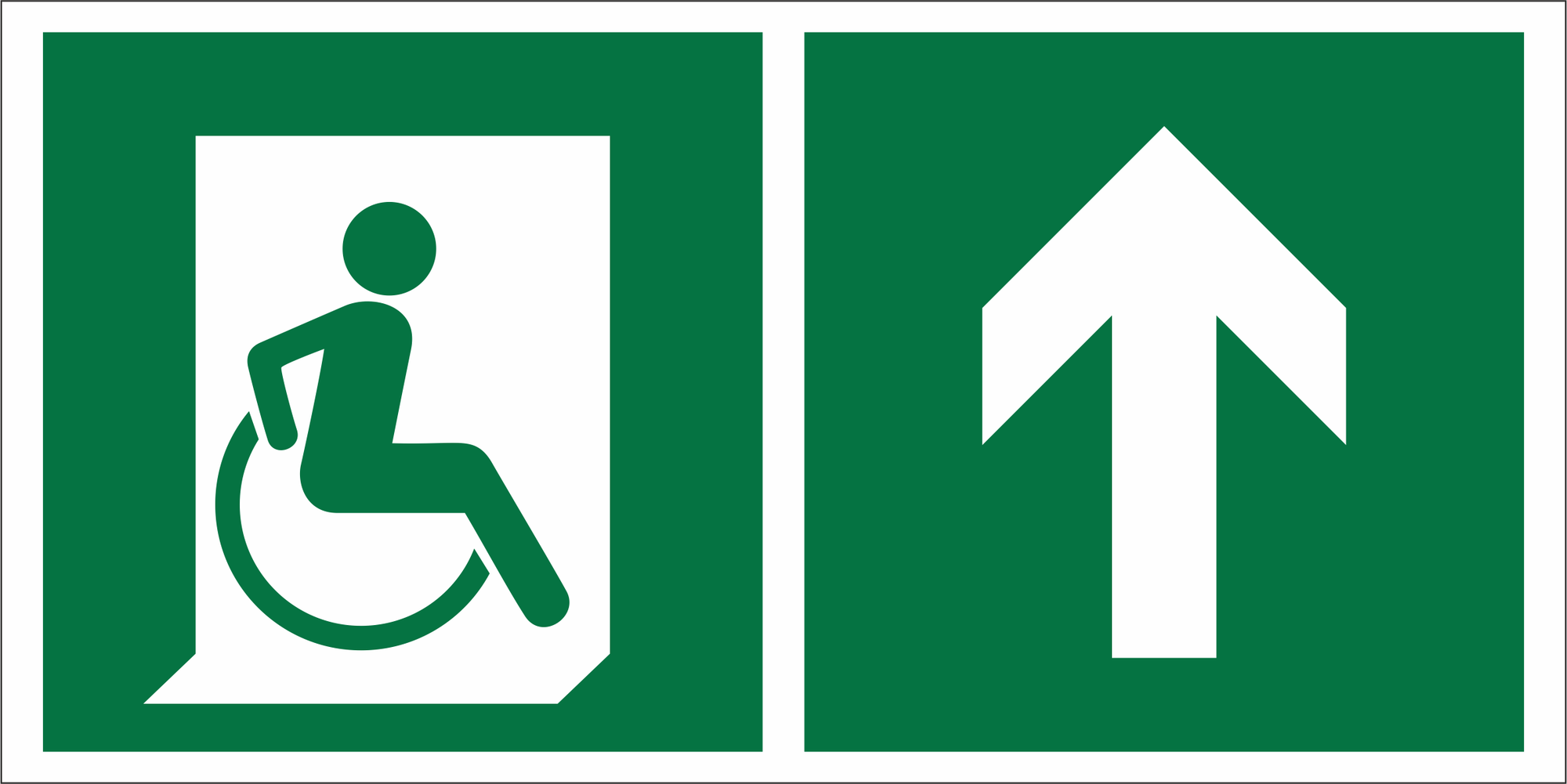 Знак безопасности NPU-6030.E69''Направ. движения к эвакуац. выходу МГН прямо''