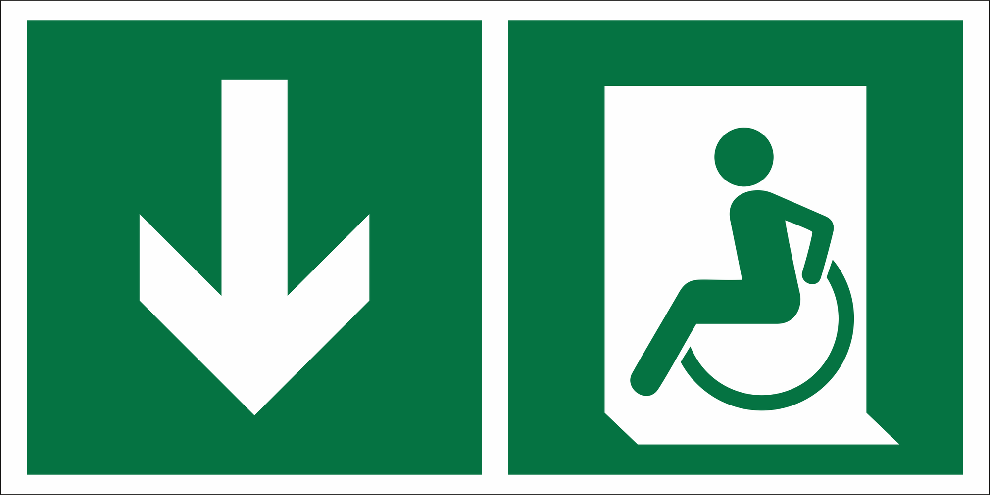 Знак безопасности BL-4020.E71''Указ. двери эвакуац. выхода (лев.) для МГН''