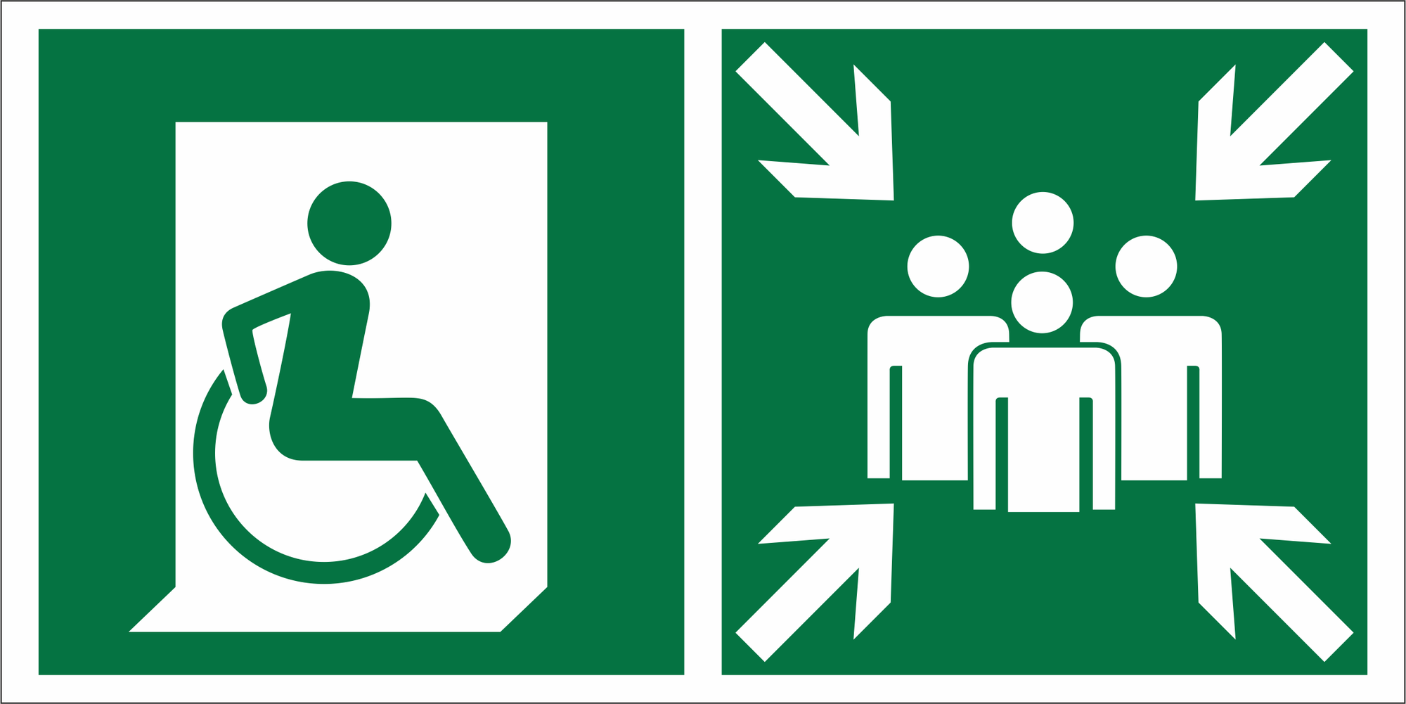 Знак безопасности NPU-6030.E74''Пункт (место) сбора для МГН (безоп. зона МГН)''