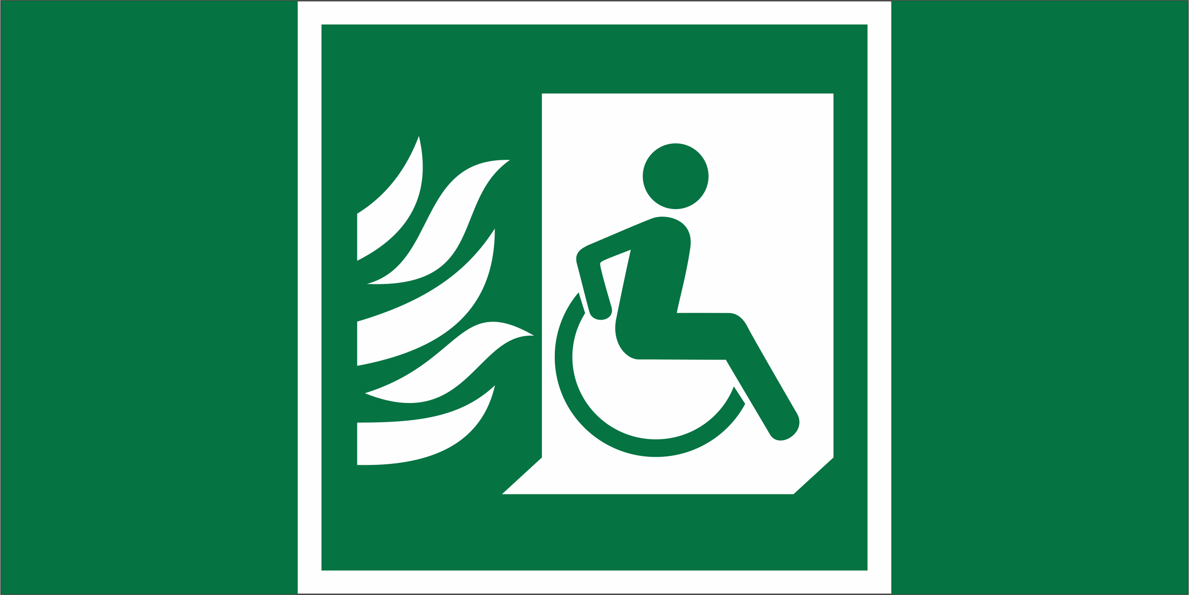 Знак безопасности BL-3015B.E84''Эвакуационные пути для инвалидов (выход здесь)''