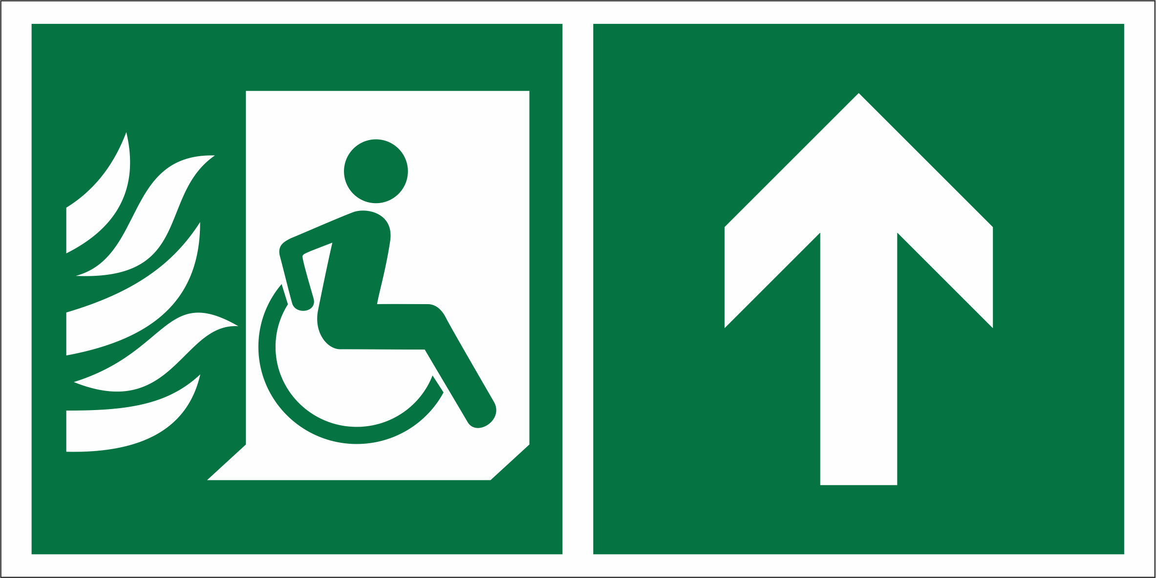 Знак безопасности BL-3015B.E87''Эвакуационные пути для инвалидов прямо''