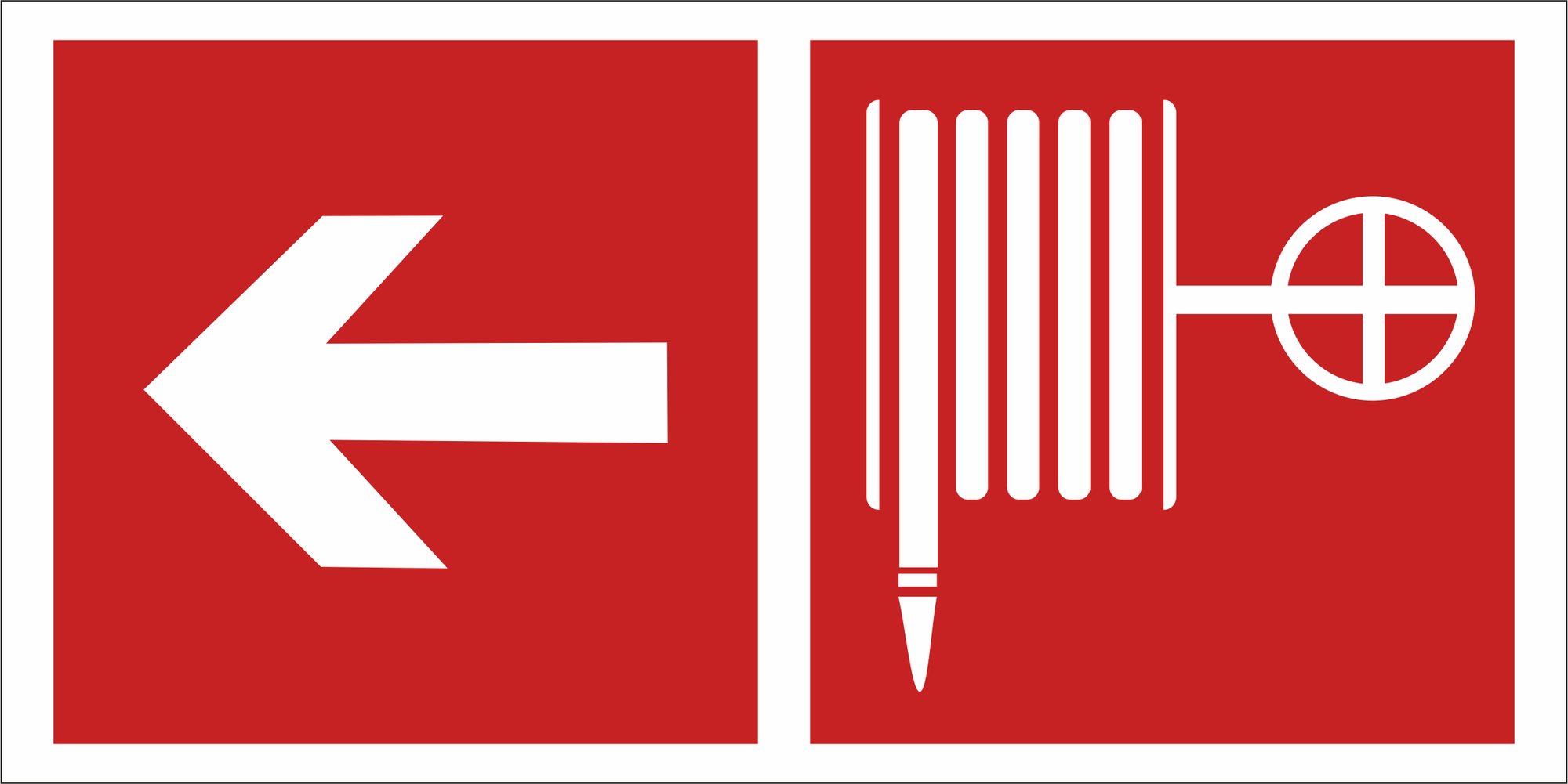 Знак безопасности NPU-2714.F30''Указ. движения к пожарному крану налево''