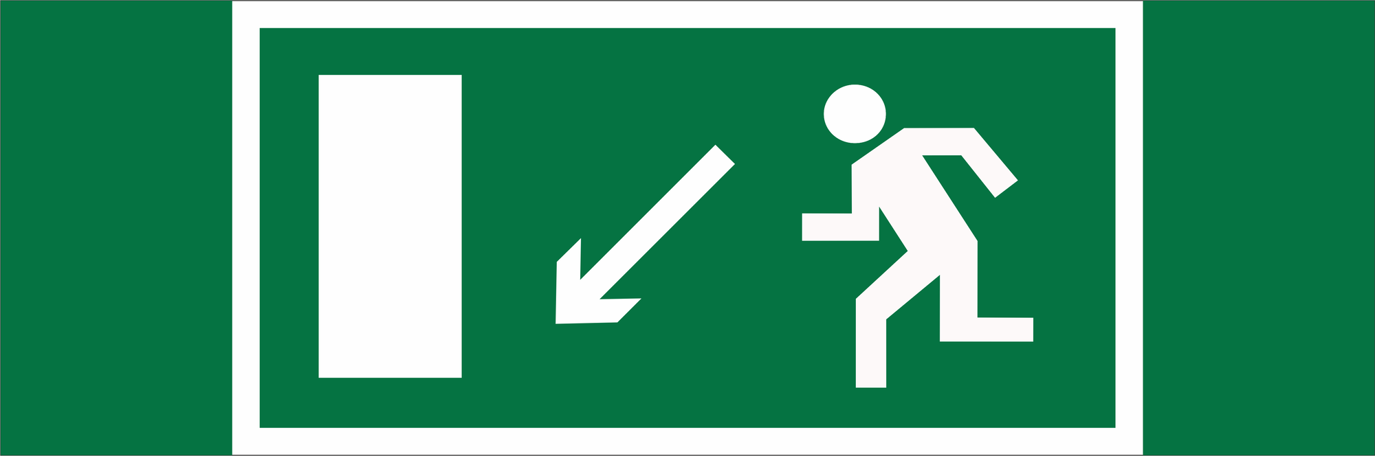 Знак безопасности NPU-3413.E08''Напр. к эвакуационному выходу налево вниз''