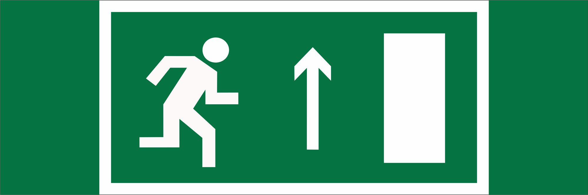 Знак безопасности NPU-3311.E11''Напр. к эвакуационному выходу прямо (прав.)''