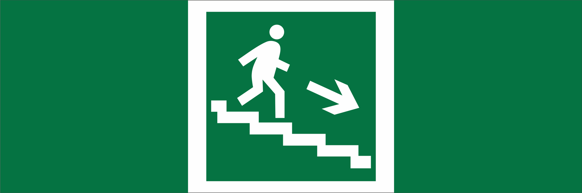 Знак безопасности NPU-3413.E13''Напр. к эвакуац. выходу по лестн. вниз (прав.)''