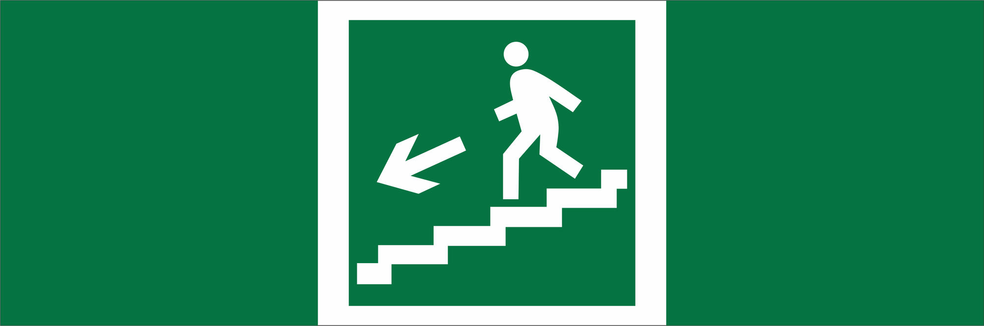 Знак безопасности NPU-3311.E14''Напр. к эвакуац. выходу по лестн. вниз (лев.)''