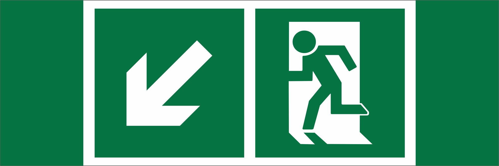 Знак безопасности NPU-3311.E33''Напр. к эвакуационному выходу налево вниз''