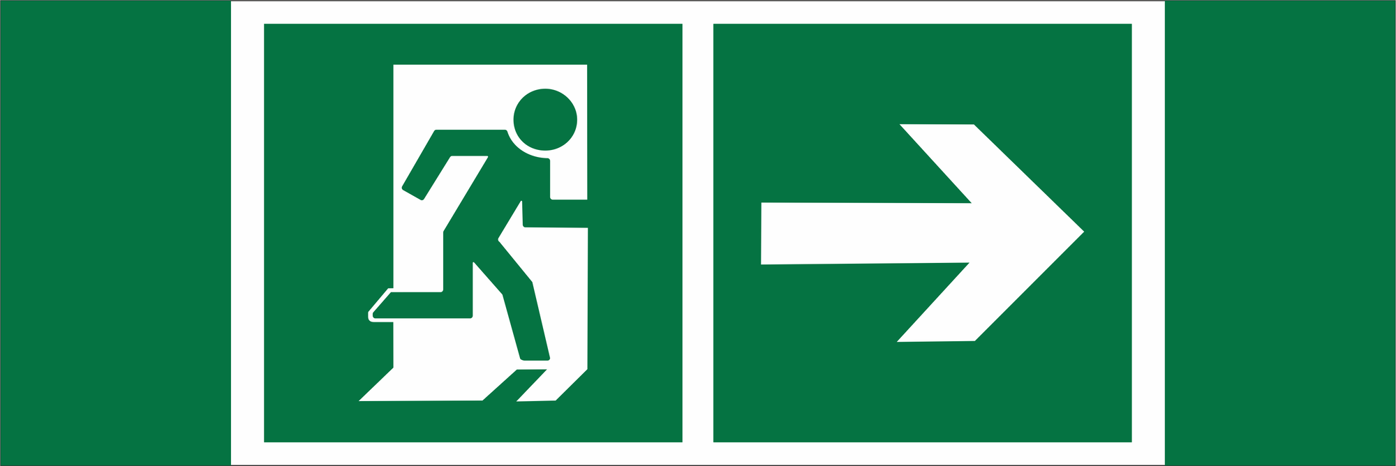 Знак безопасности NPU-3311.E35''Напр. к эвакуационному выходу направо''