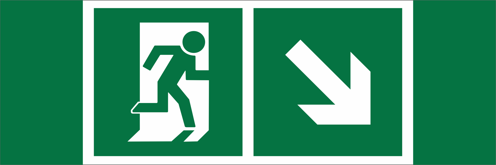 Знак безопасности NPU-3311.E36''Напр. к эвакуационному выходу направо вниз''