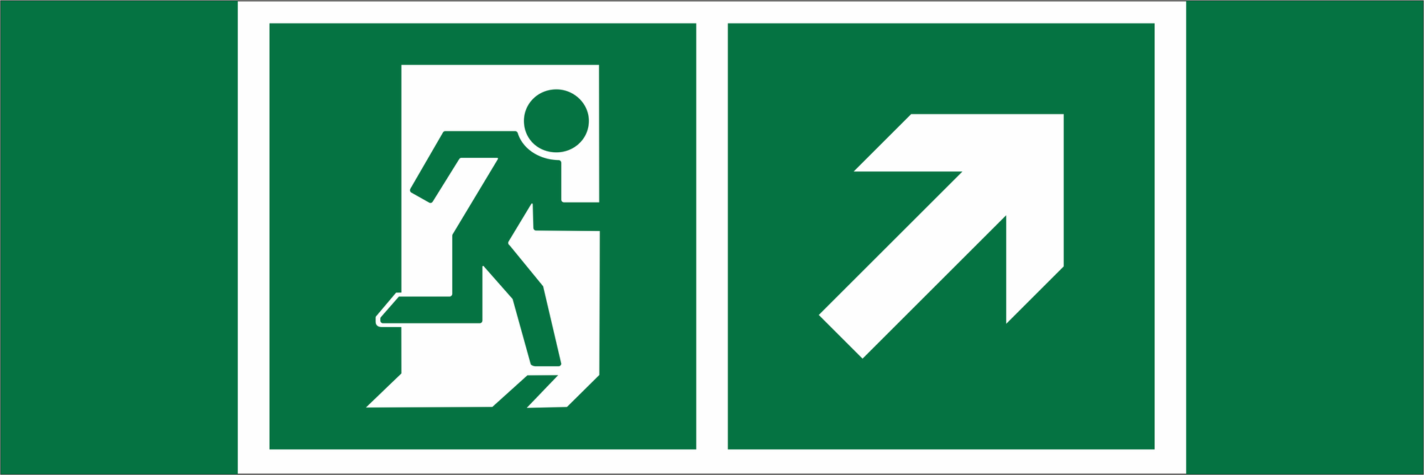 Знак безопасности NPU-3413.E37''Напр. к эвакуационному выходу направо вверх''