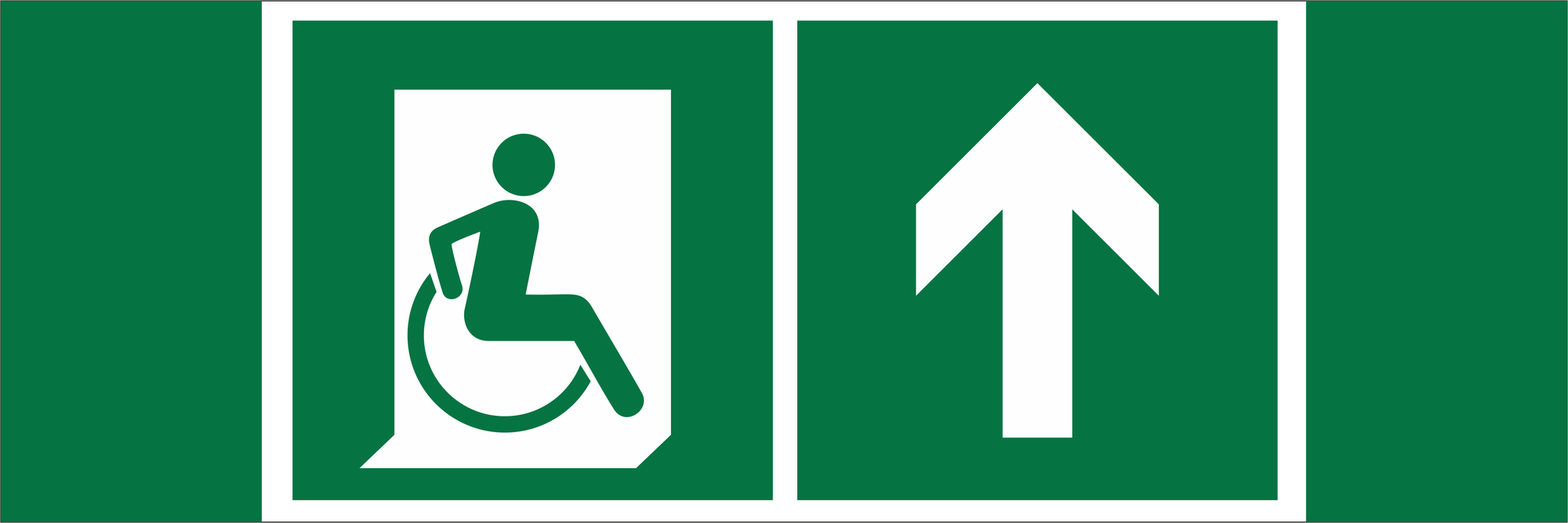 Знак безопасности NPU-3413.E69''Напр. движения к эвакуац. выходу МГН прямо''