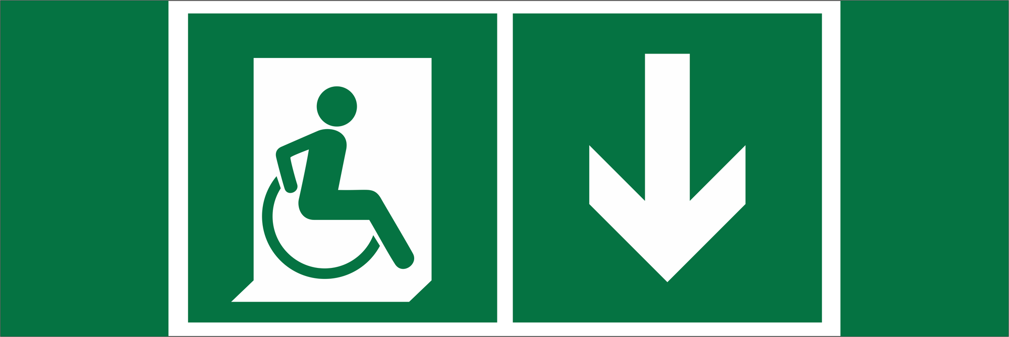 Знак безопасности NPU-3413.E70''Указ. двери эвакуац. выхода (прав.) для МГН''