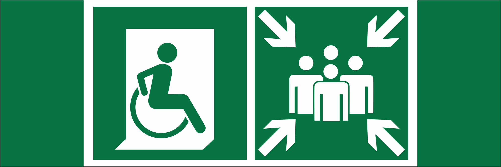 Знак безопасности NPU-3413.E74''Пункт (место) сбора для МГН (безоп. зона МГН)''