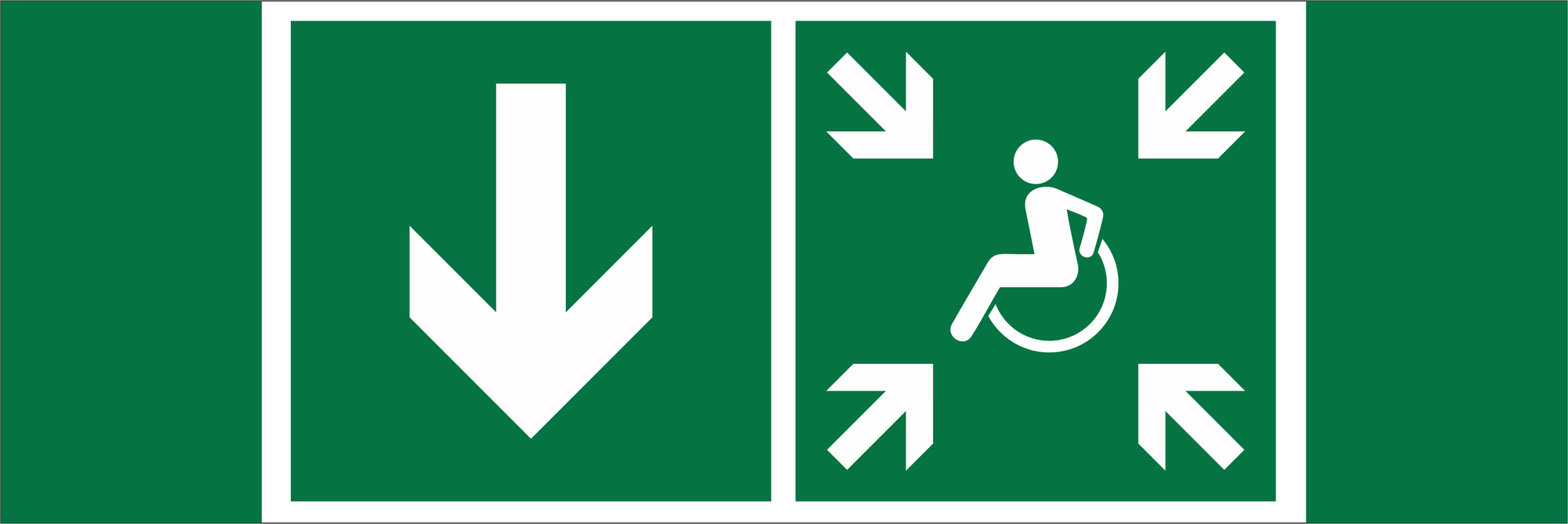 Знак безопасности NPU-3413.E79''Указ. двери пункта сбора(безоп.зоны)МГН(лев.)'')