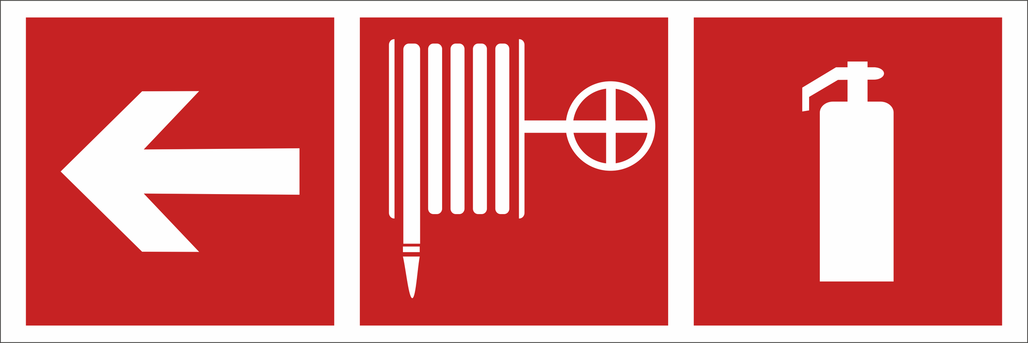 Знак безопасности BL-3511B.F51''Указ. налево к пожарному крану и огнетушителю''