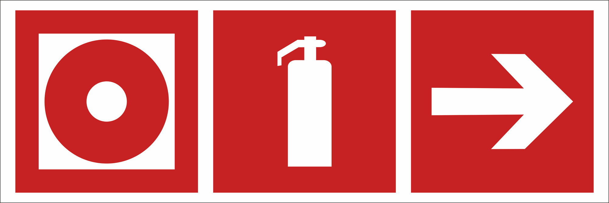 Знак безопасности BL-3511B.F56''Указ. направо к пожарной кнопке и огнетушителю''