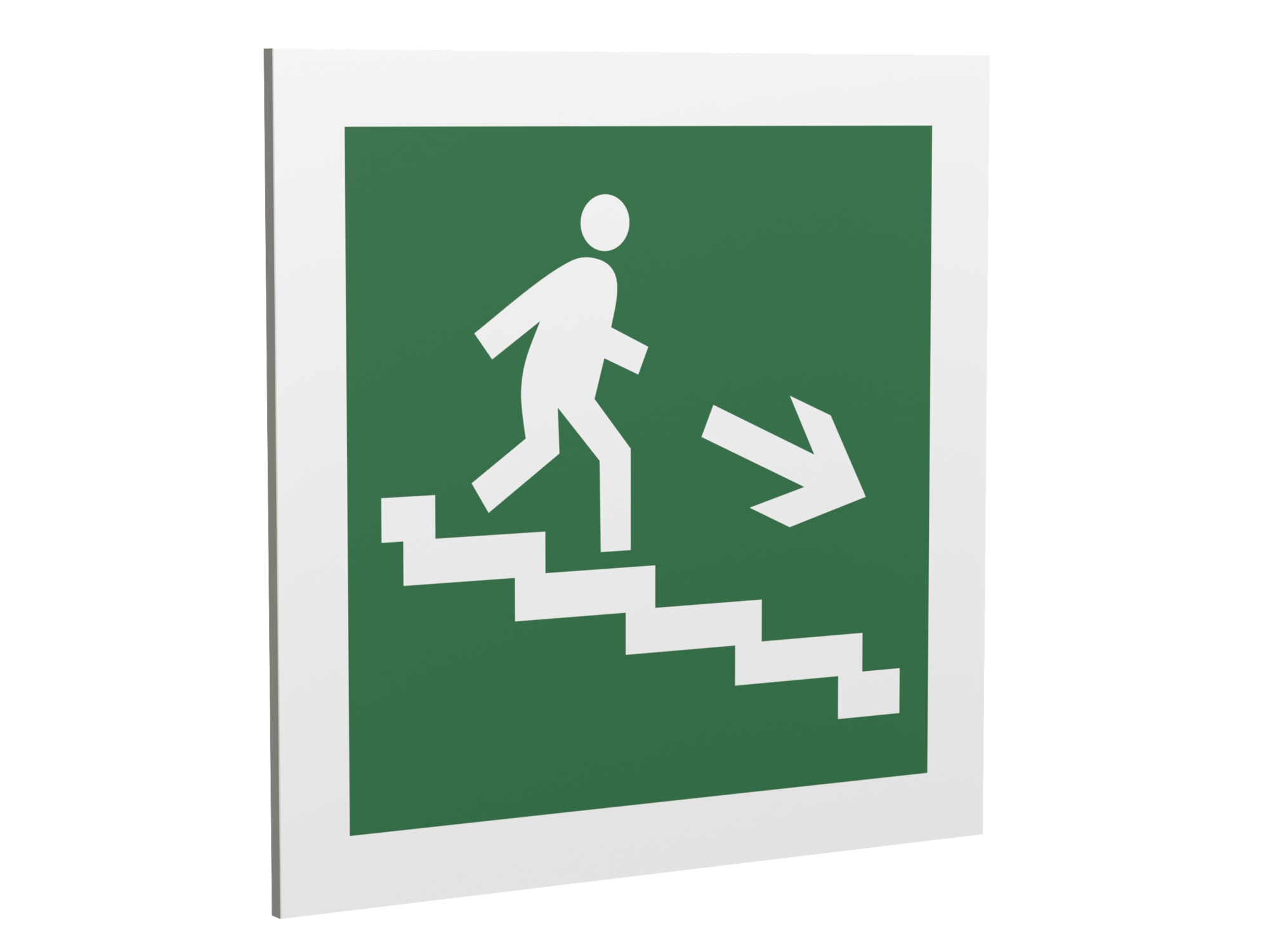 Знак безопасности PS-33336.E13''Напр. к эвакуац. выходу по лестн. вниз (прав.)''