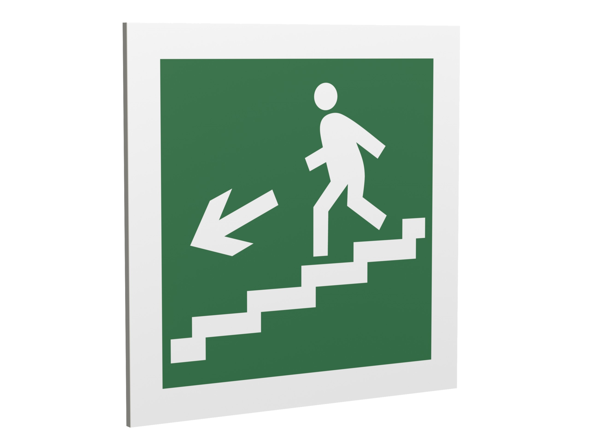 Знак безопасности PP-17174.E14''Напр. к эвакуац. выходу по лестн. вниз (лев.)''