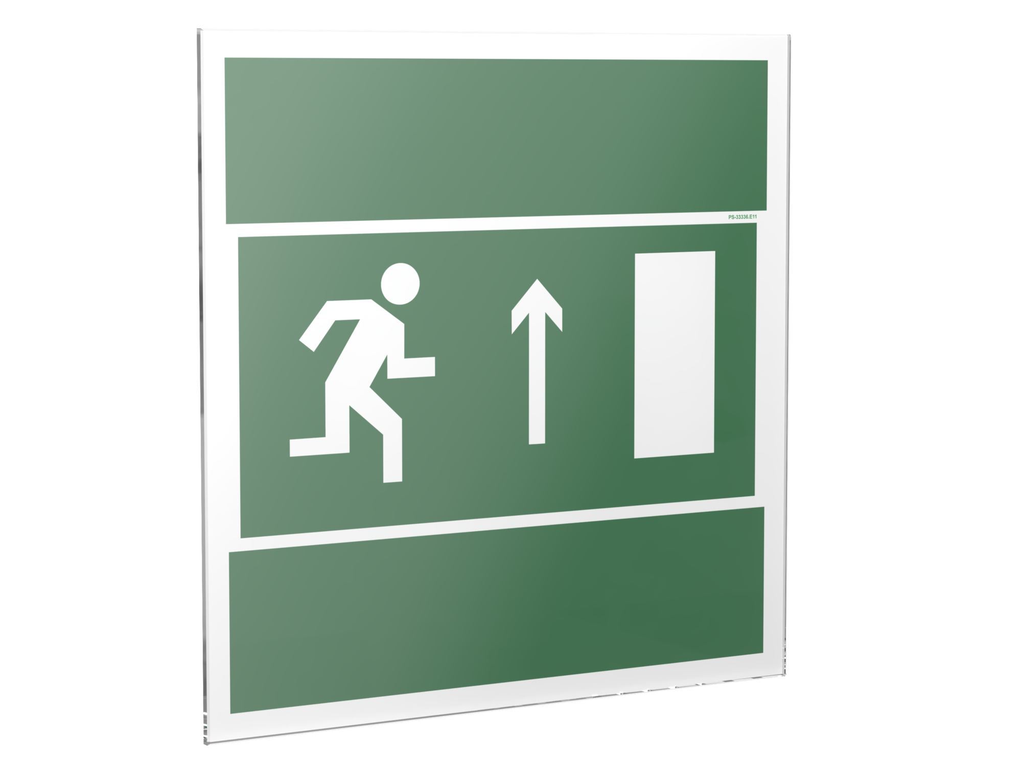 Знак безопасности PS-33336.E11''Напр. к эвакуационному выходу прямо (прав.)''